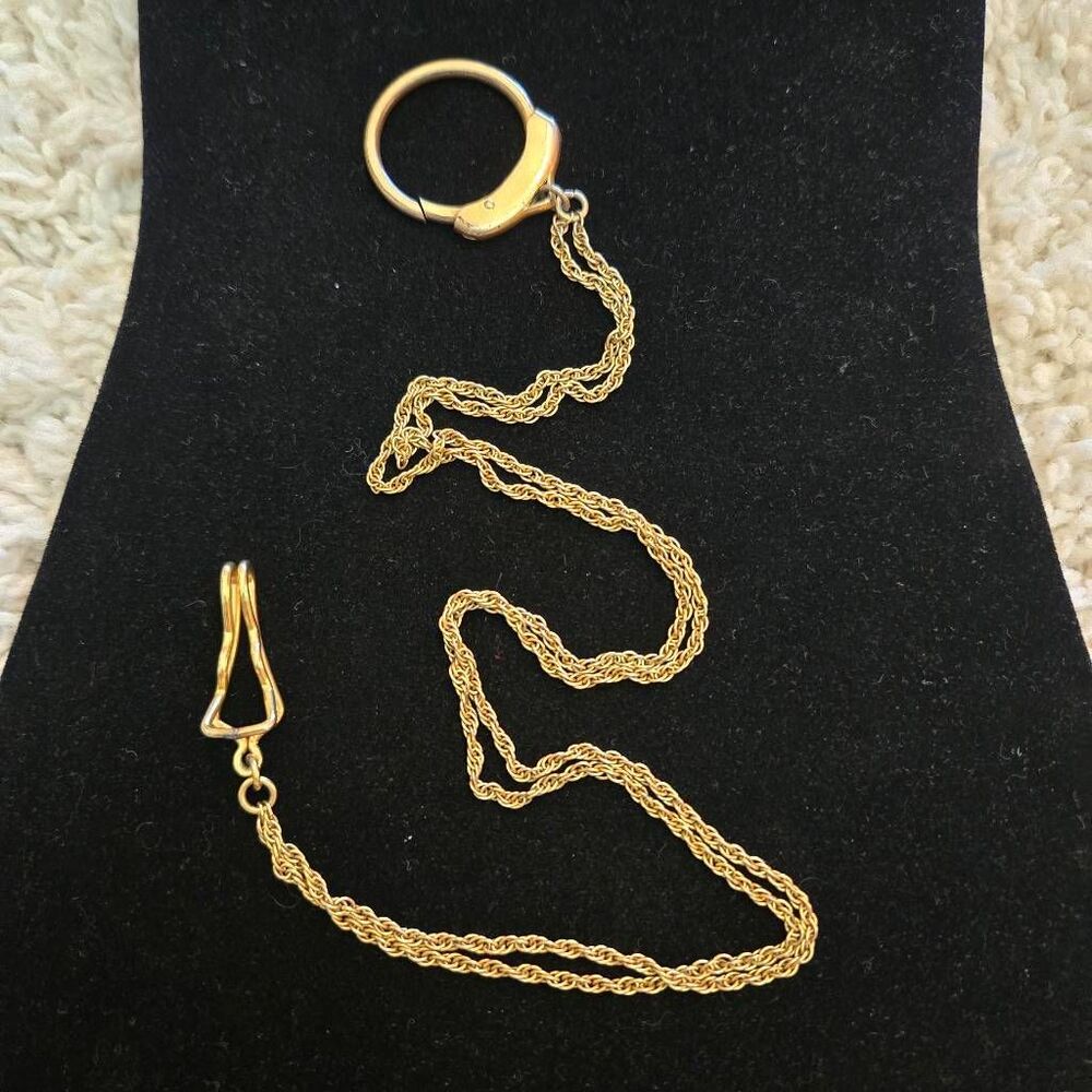 SWANK Gold Tone Pocket Watch Chain Vintage